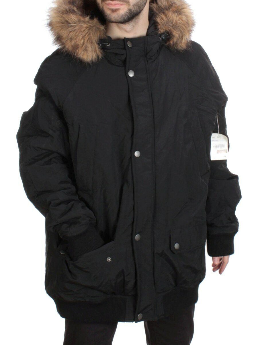 74051 BLACK Куртка мужская зимняя (200 гр. холлофайбер) размер XXL - 52 российский