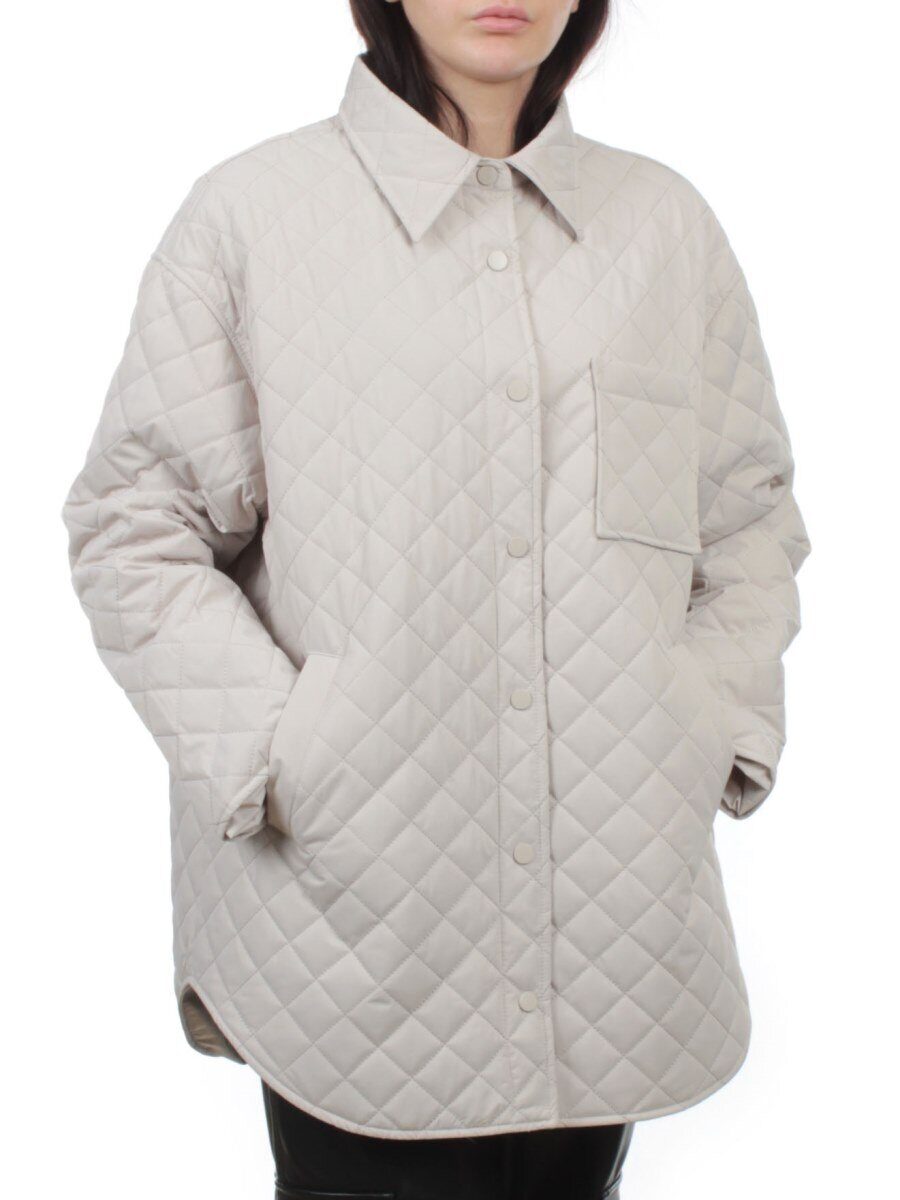 H24-018 LT. BEIGE Куртка демисезонная женская (100 гр. холлофайбер)
