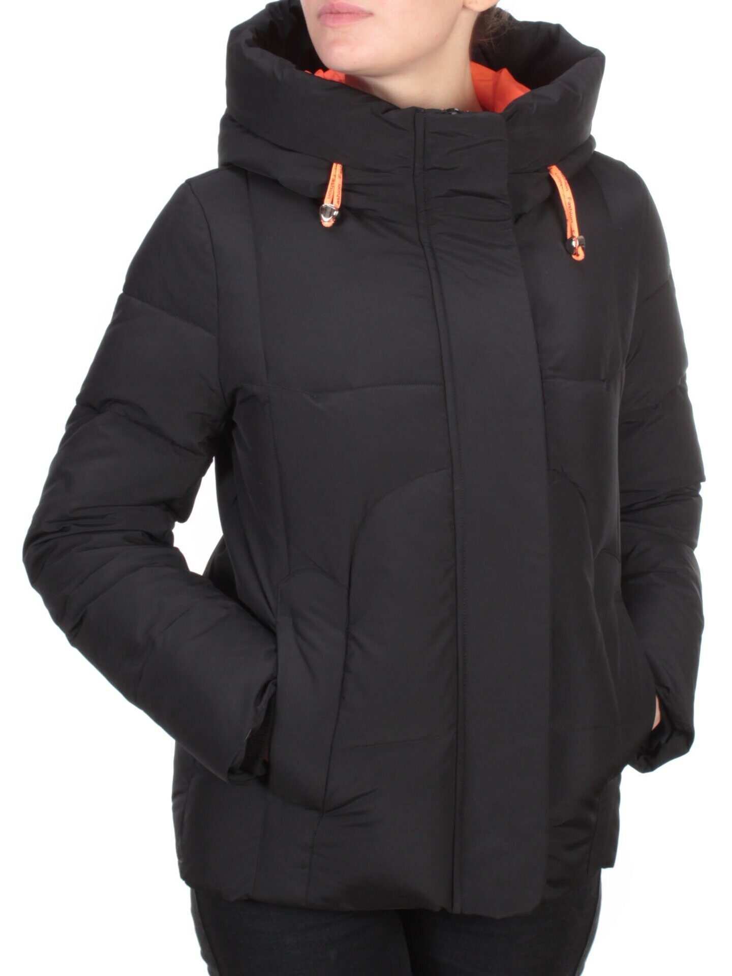 2101 BLACK Черная куртка зимняя женская MONGEDI размер L - 46 российский