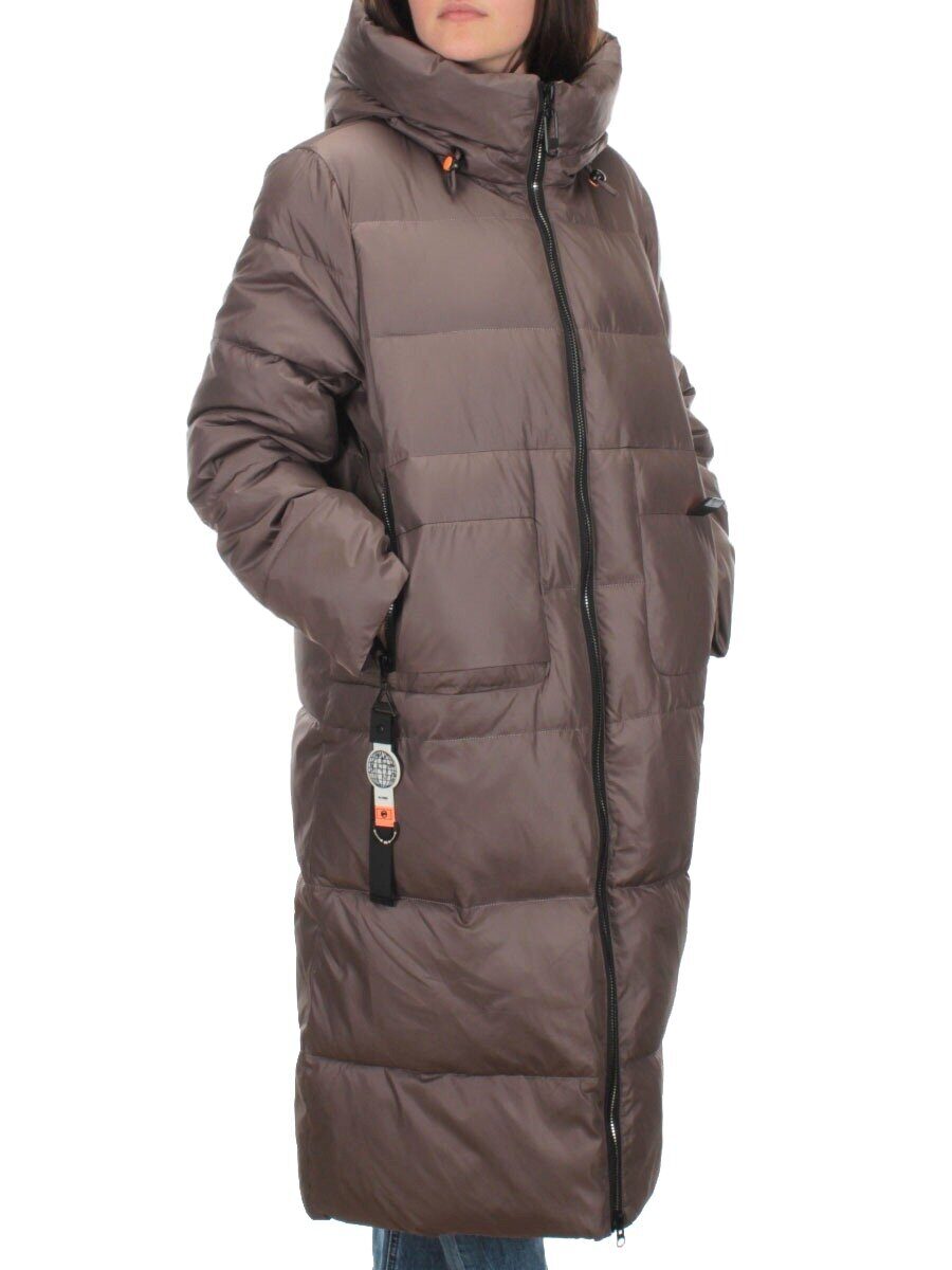H-2209 BROWN Пальто зимнее женское (200 гр .холлофайбер)