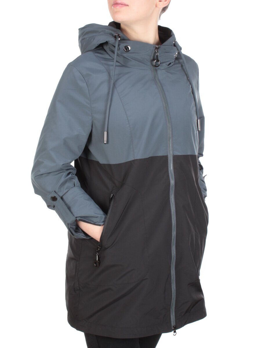 FY-197 AQUAMARINE/BLACK Ветровка женская АЛИСА (65% хлопок, 35% полиэстер)