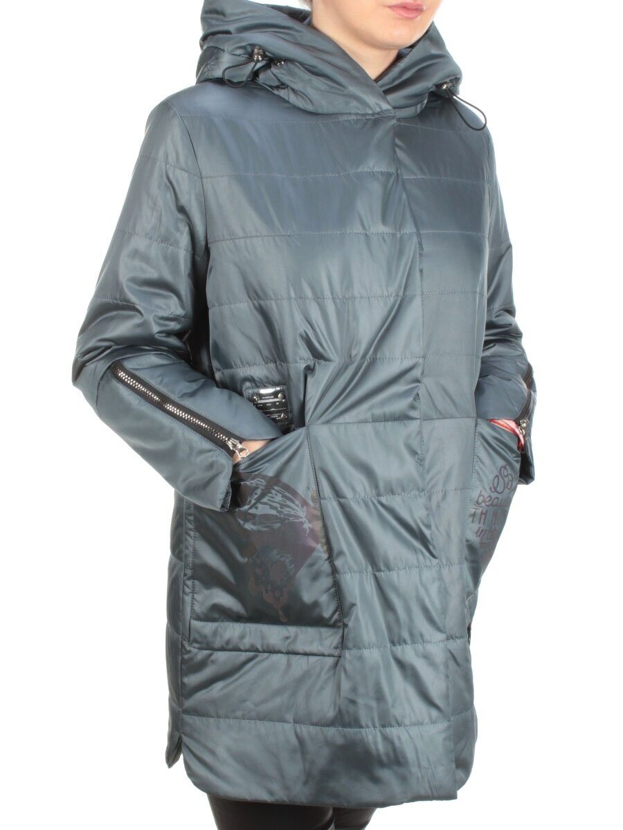 ZW-2181-C GRAY/GREEN Куртка демисезонная женская BLACK LEOPARD (100 гр.синтепона)