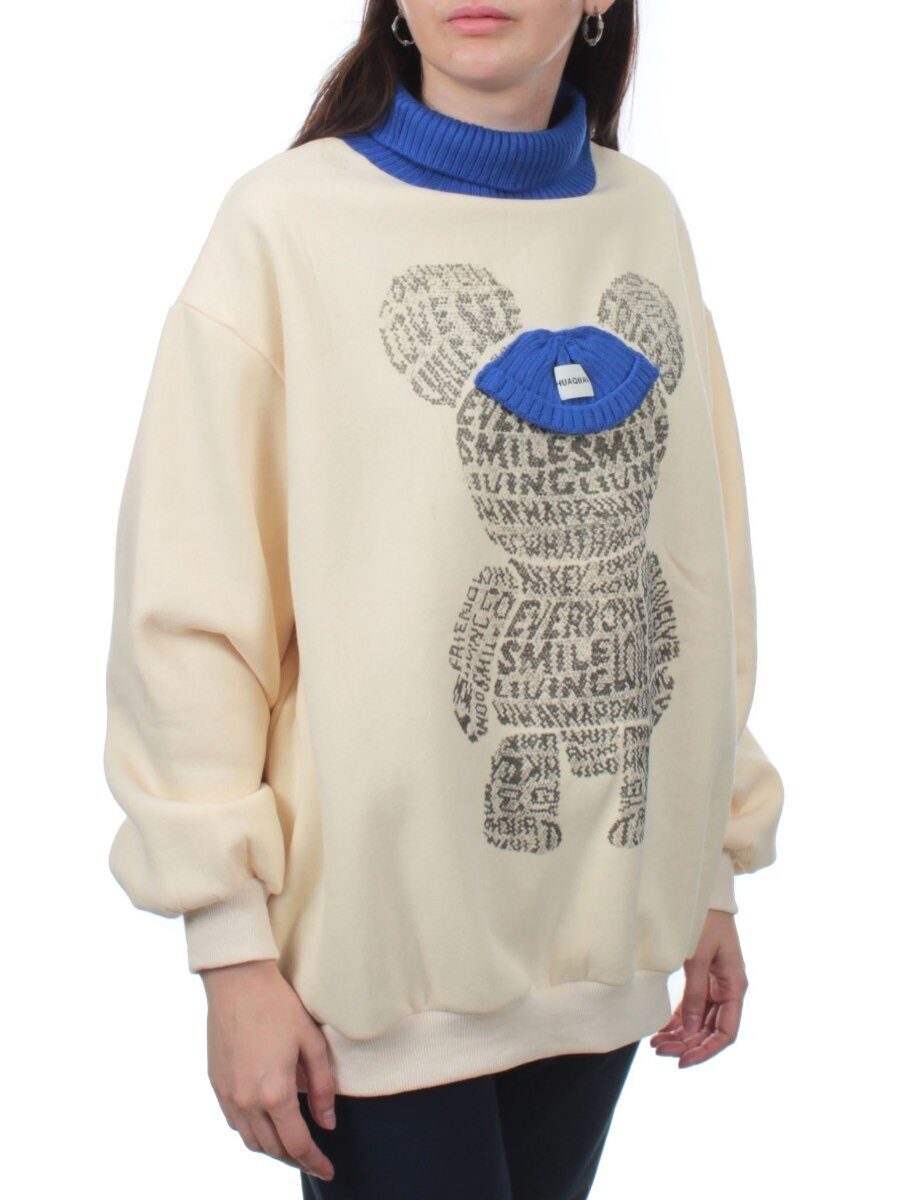 2829 BEIGE Толстовка женская (85% хлопок, 10% полиэстер, 5% эластан)