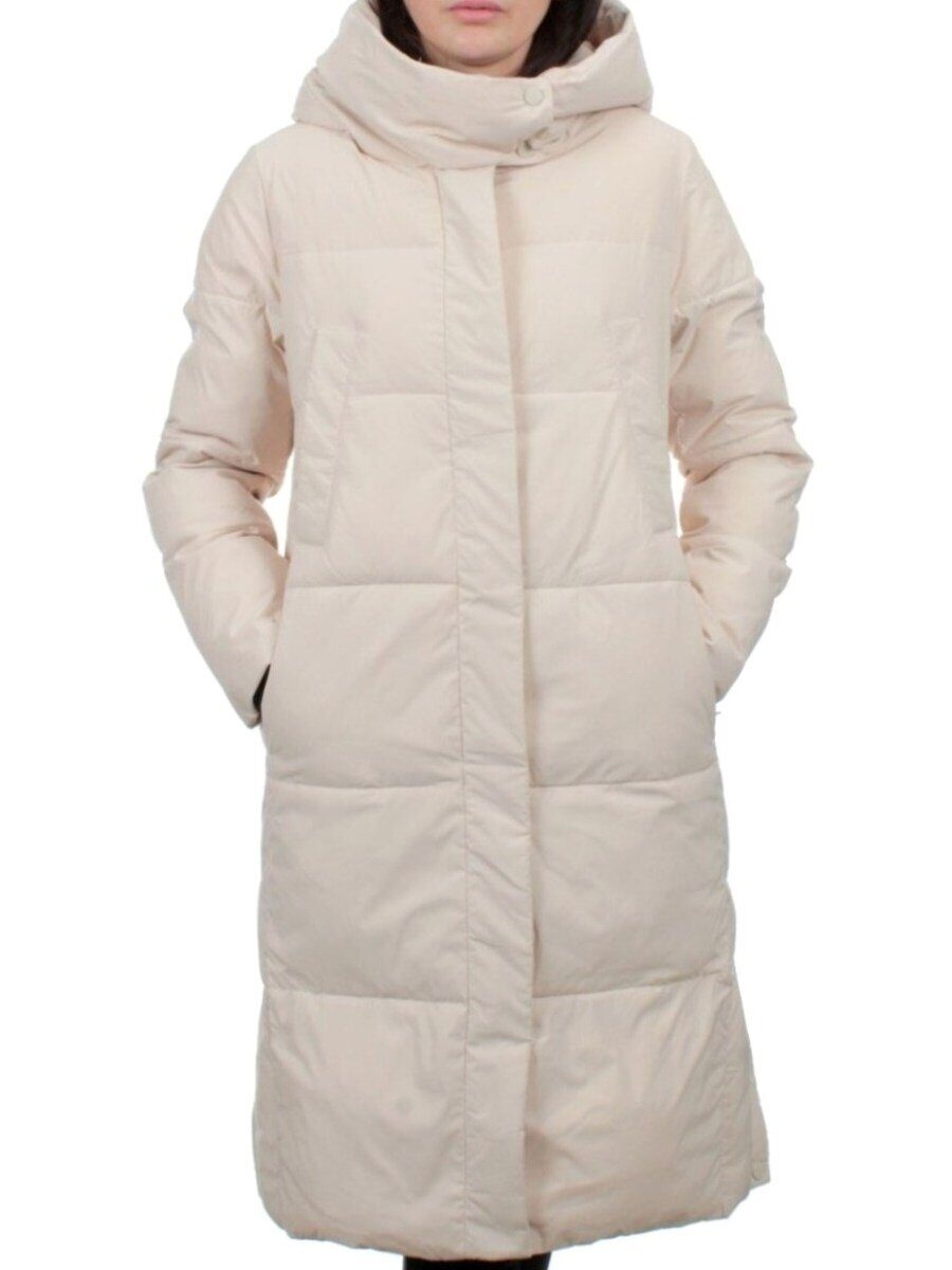 56009 BEIGE Пальто зимнее женское (холлофайбер 150 гр.)