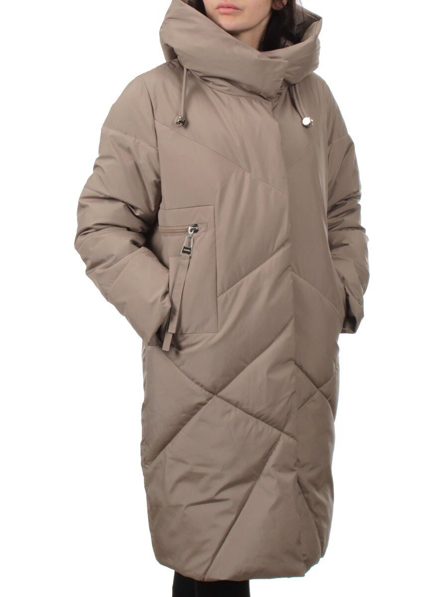 8825 DK. BEIGE Пальто зимнее женское (200 гр. холлофайбер)