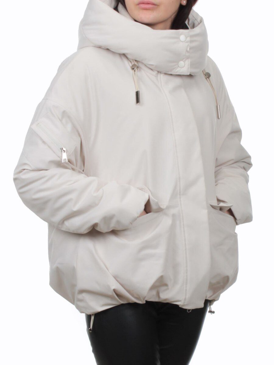 H24-816 LT. BEIGE Куртка зимняя женская (150 гр. холлофайбер)
