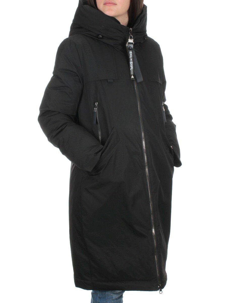 2316 BLACK Пальто зимнее женское (200 гр. холлофайбера)