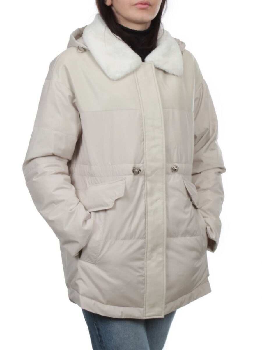 M24-212 LT. BEIGE Куртка демисезонная женская (100 гр. холлофайбер)