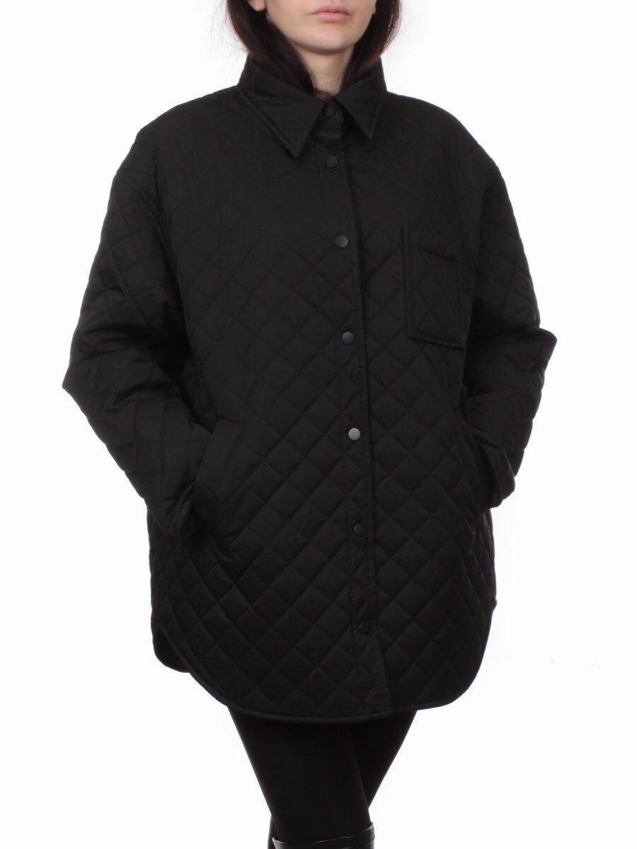 H24-018 BLACK Куртка демисезонная женская (100 гр. холлофайбер)