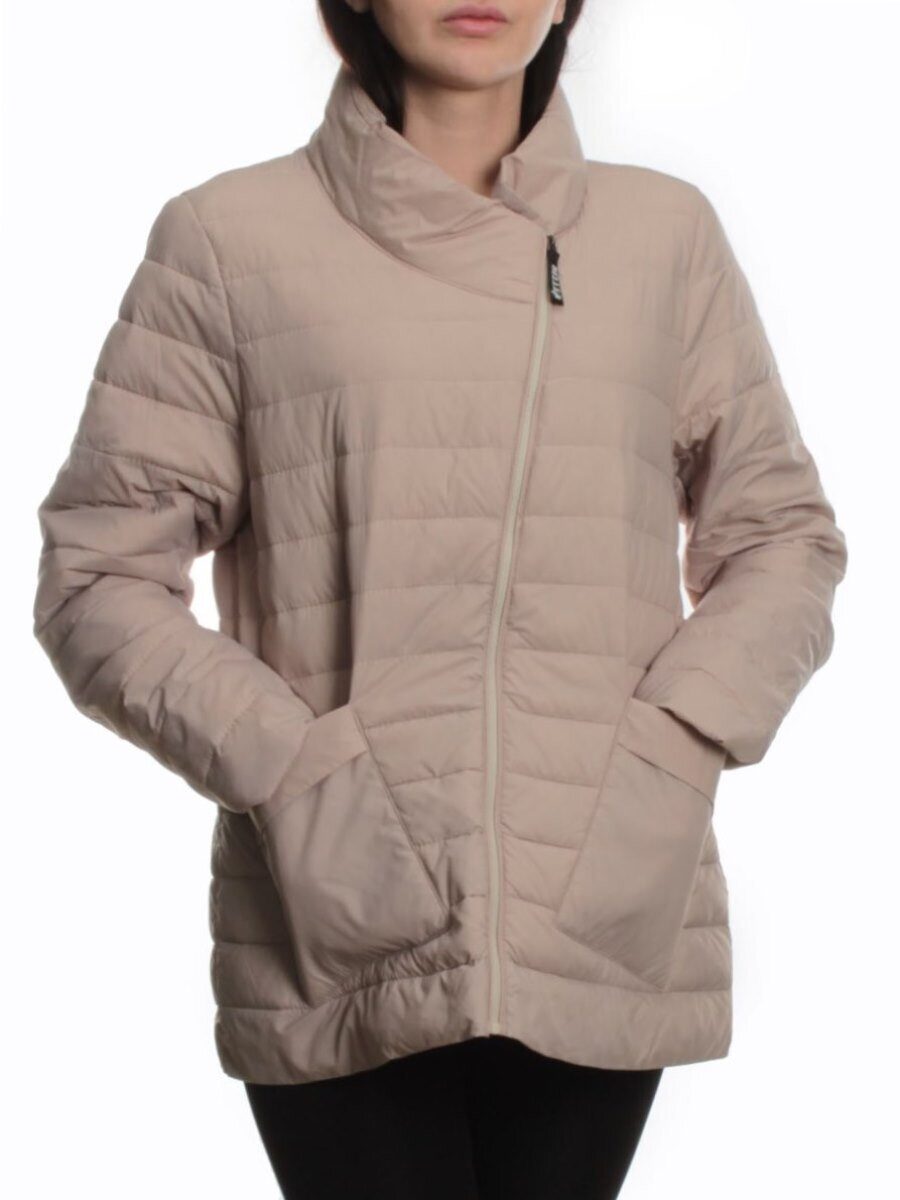 K-635 BEIGE Куртка демисезонная стеганая женская (70 гр. холлофайбер)