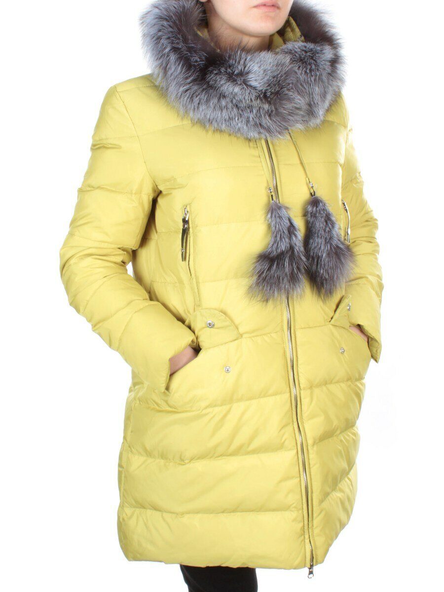 91577 YELLOW Пальто зимнее женское (200 гр. холлофайбера)