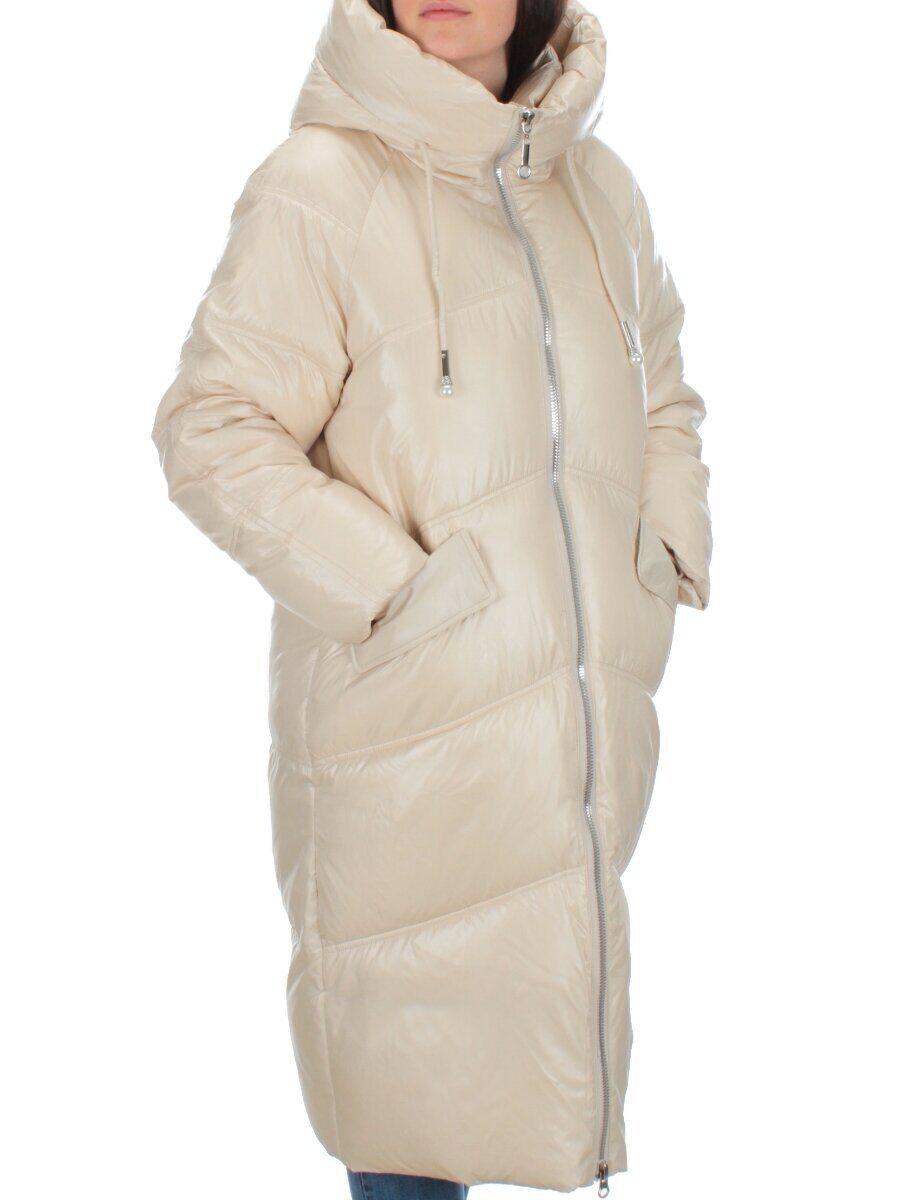 S8086 LT. BEIGE Пальто зимнее женское (200 гр. тинсулейт) размер 48