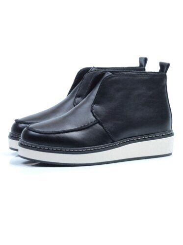 01-5173-1 BLACK Ботинки демисезонные (натуральная кожа, байка) размер 36