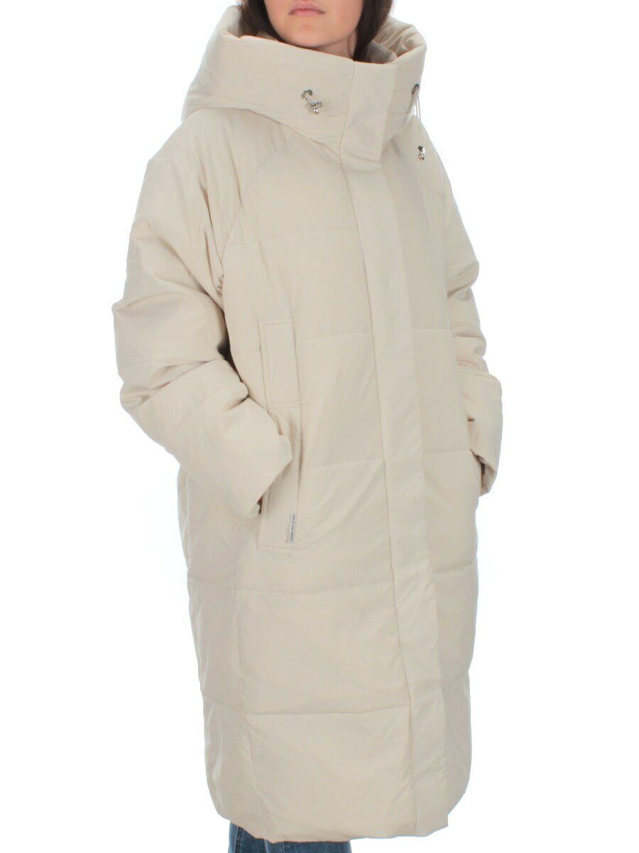 22369 BEIGE Пальто зимнее женское (200 гр. холлофайбера) размер 48