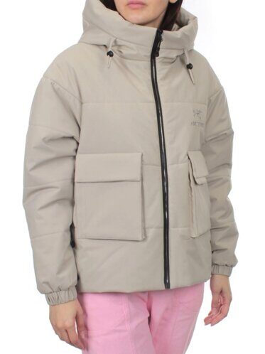 288 GRAY/BEIGE Куртка зимняя облегченная женская (верблюжья шерсть) размер S - 42/44 российский