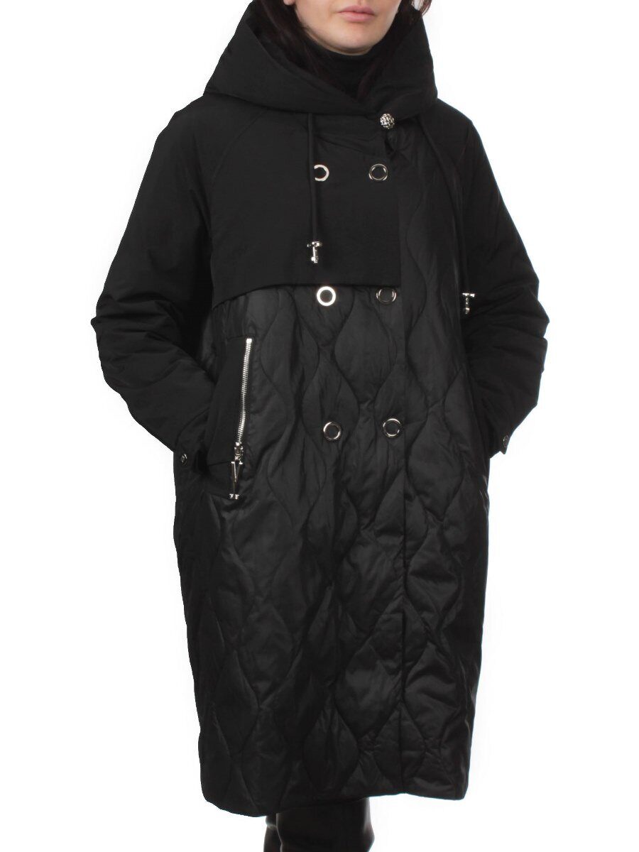 258 BLACK Пальто демисезонное женское (100 гр. холлофайбер) размер 48 российский