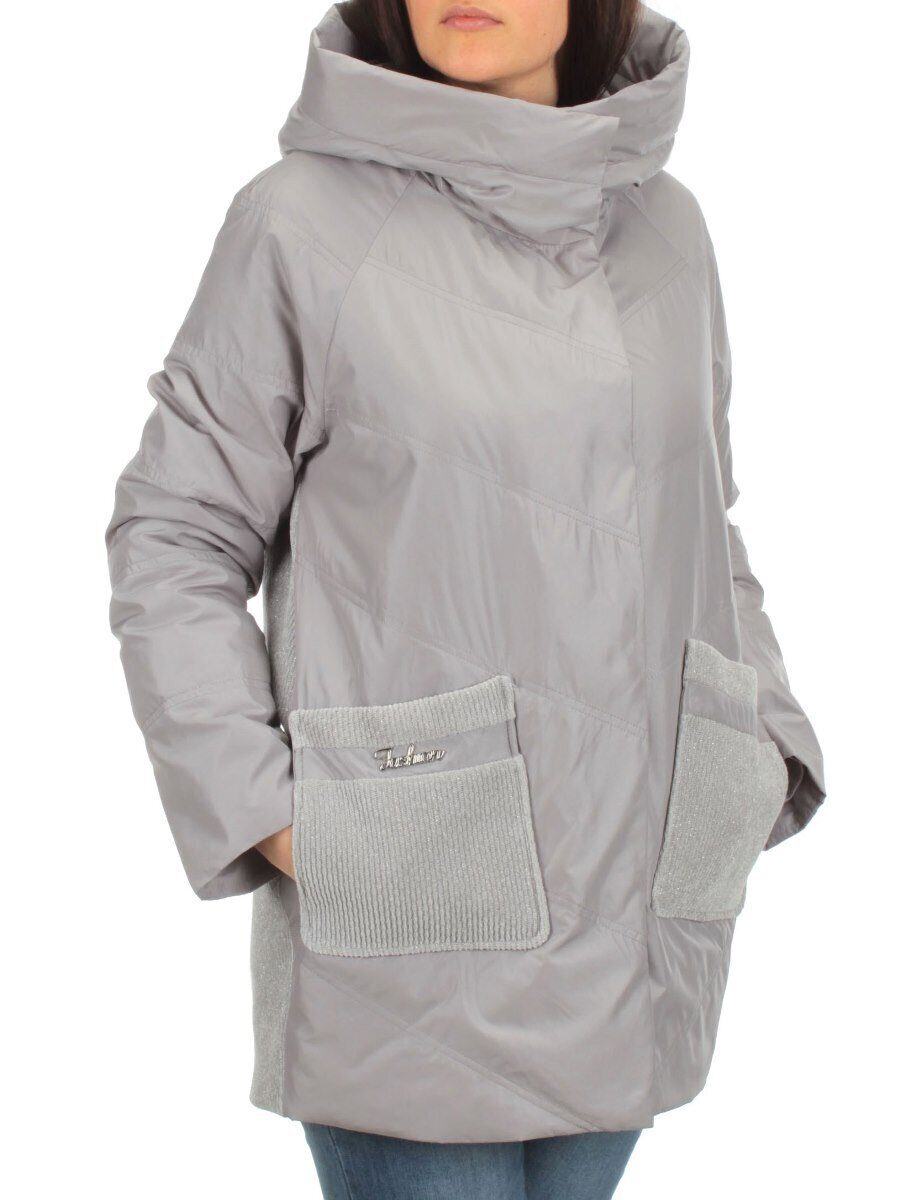 2348 GRAY Куртка демисезонная женская (тинсулейт) размер 50