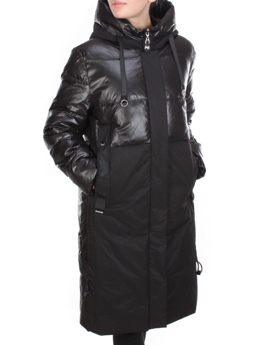2211 BLACK Пальто зимнее женское LYDIA (200 гр. холлофайбер) размер 48/50
