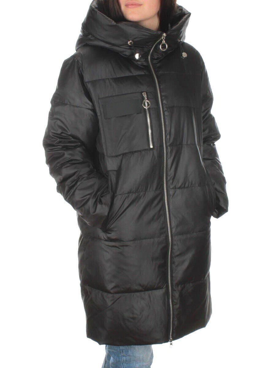 S21121 BLACK Куртка зимняя женская (150 гр. холлофайбера) размер 48